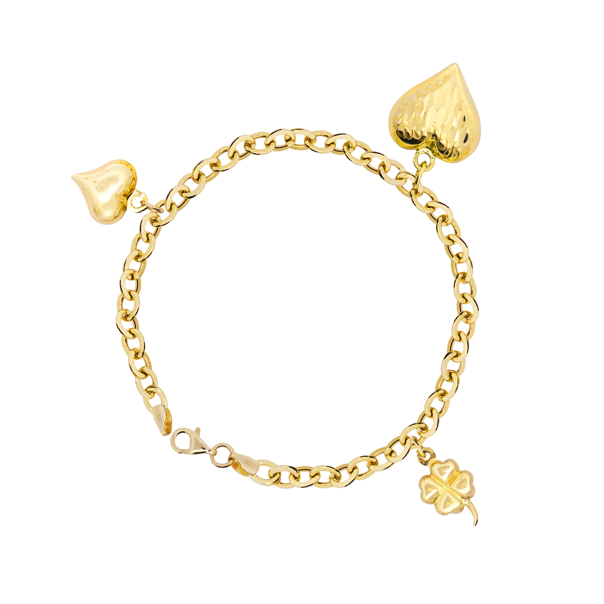 Lucky Duo-Heart Charm Bracelet